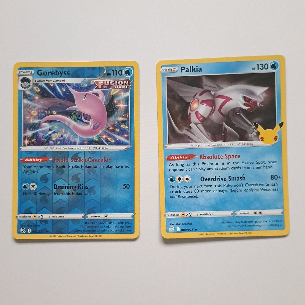 Pokemon holo cards ×2 palkia & gorebyss